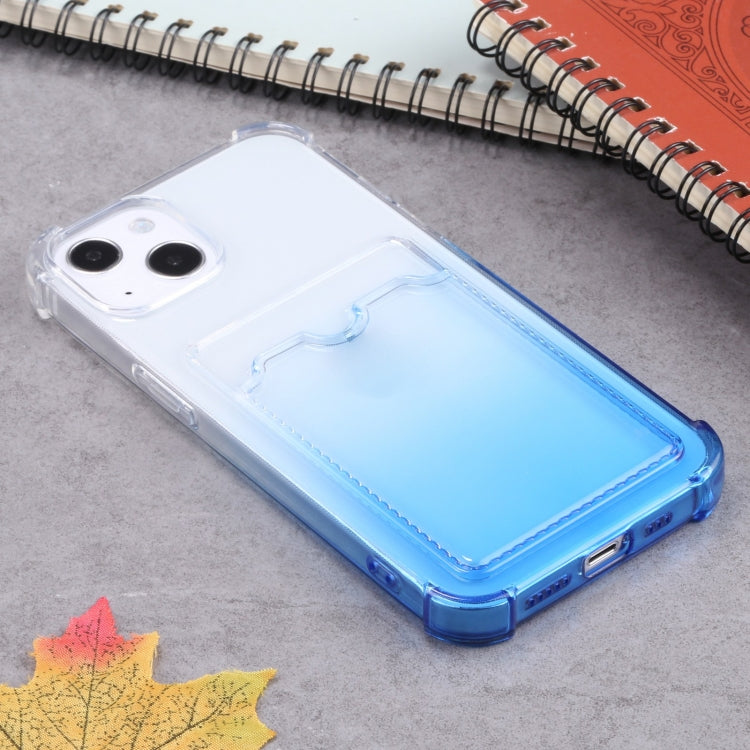 For iPhone 13 Gradient Anti-fall Mobile Phone Protective Case with Card Holder