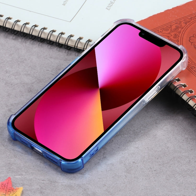 For iPhone 13 Gradient Anti-fall Mobile Phone Protective Case with Card Holder