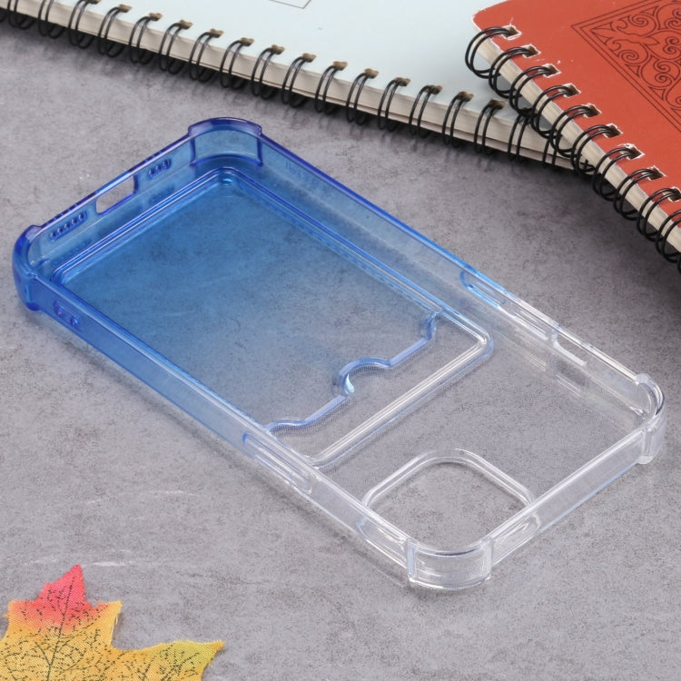 For iPhone 13 Gradient Anti-fall Mobile Phone Protective Case with Card Holder