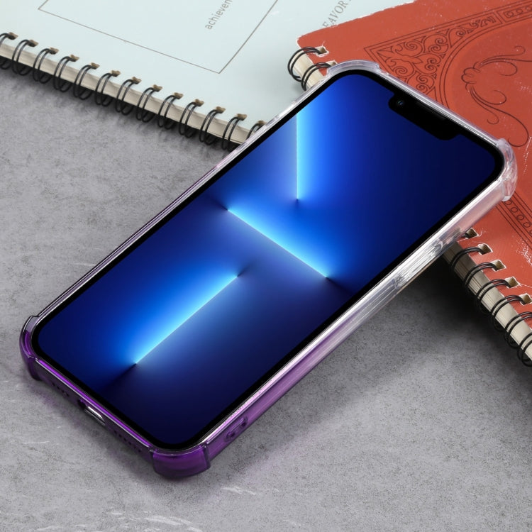 For iPhone 13 Pro Gradient Anti-fall Mobile Phone Protective Case with Card Holder