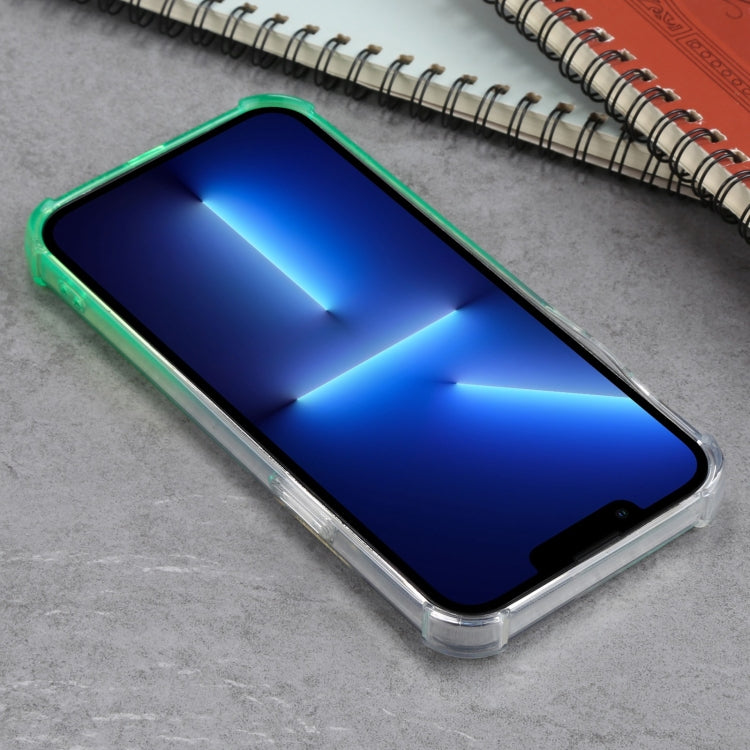 For iPhone 13 Pro Gradient Anti-fall Mobile Phone Protective Case with Card Holder