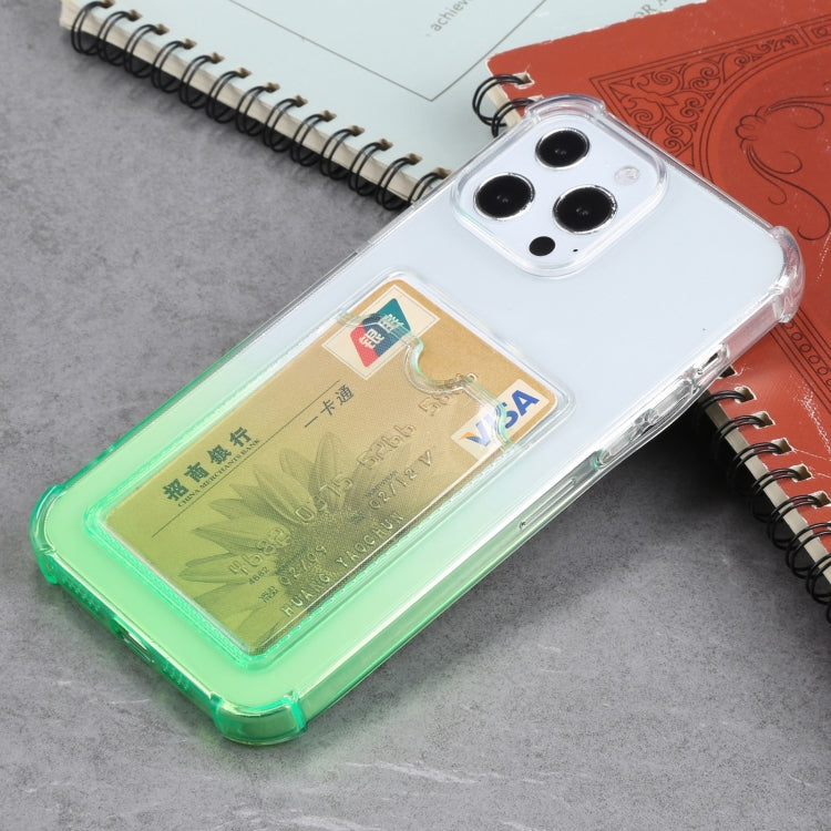 For iPhone 13 Pro Gradient Anti-fall Mobile Phone Protective Case with Card Holder