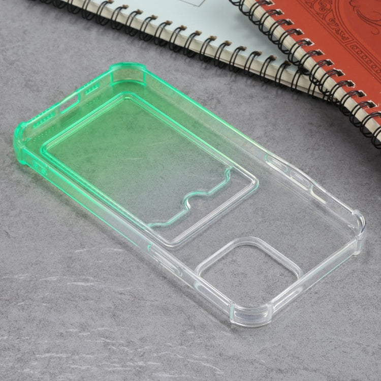 For iPhone 13 Pro Gradient Anti-fall Mobile Phone Protective Case with Card Holder
