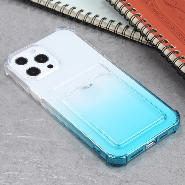 For iPhone 13 Pro Gradient Anti-fall Mobile Phone Protective Case with Card Holder