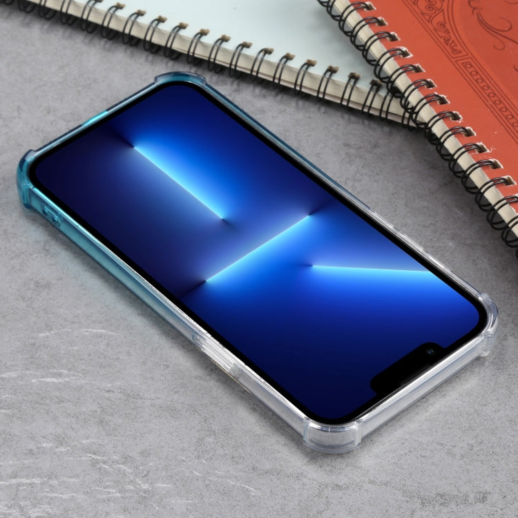 For iPhone 13 Pro Gradient Anti-fall Mobile Phone Protective Case with Card Holder