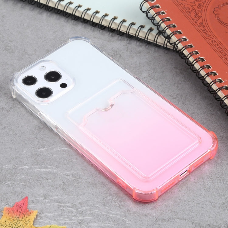 For iPhone 13 Pro Gradient Anti-fall Mobile Phone Protective Case with Card Holder
