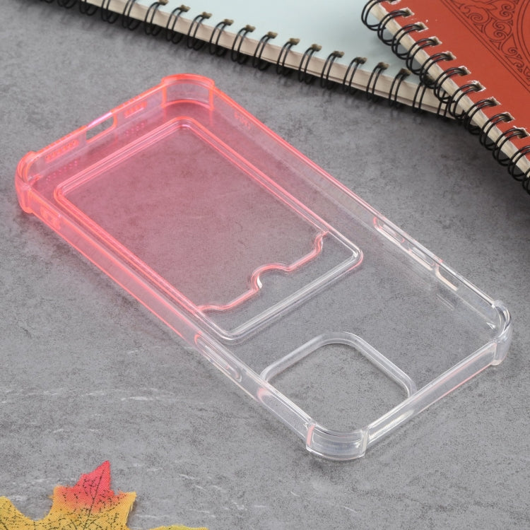 For iPhone 13 Pro Gradient Anti-fall Mobile Phone Protective Case with Card Holder