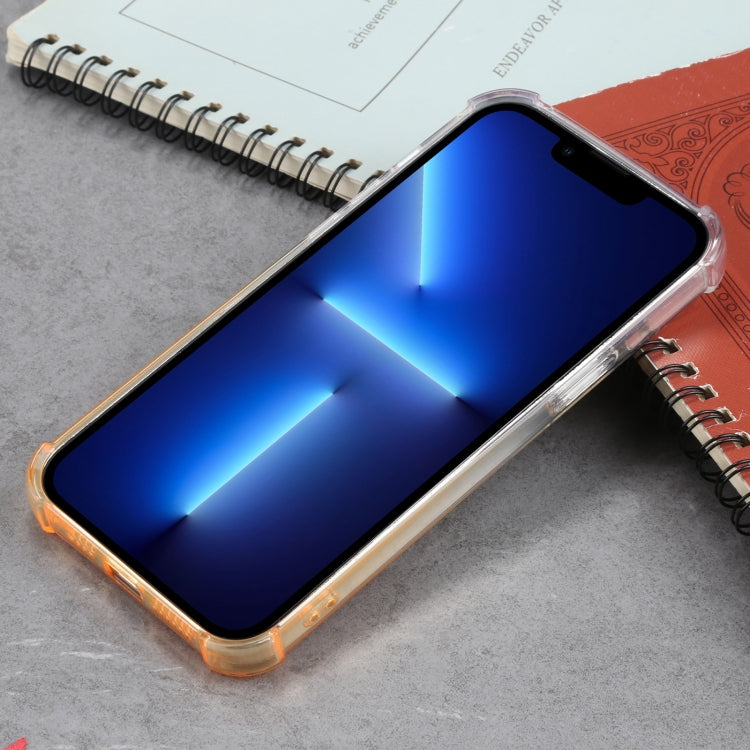 For iPhone 13 Pro Gradient Anti-fall Mobile Phone Protective Case with Card Holder