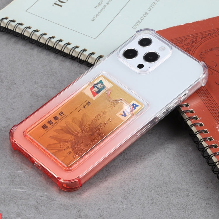 For iPhone 13 Pro Gradient Anti-fall Mobile Phone Protective Case with Card Holder
