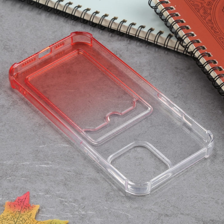 For iPhone 13 Pro Gradient Anti-fall Mobile Phone Protective Case with Card Holder