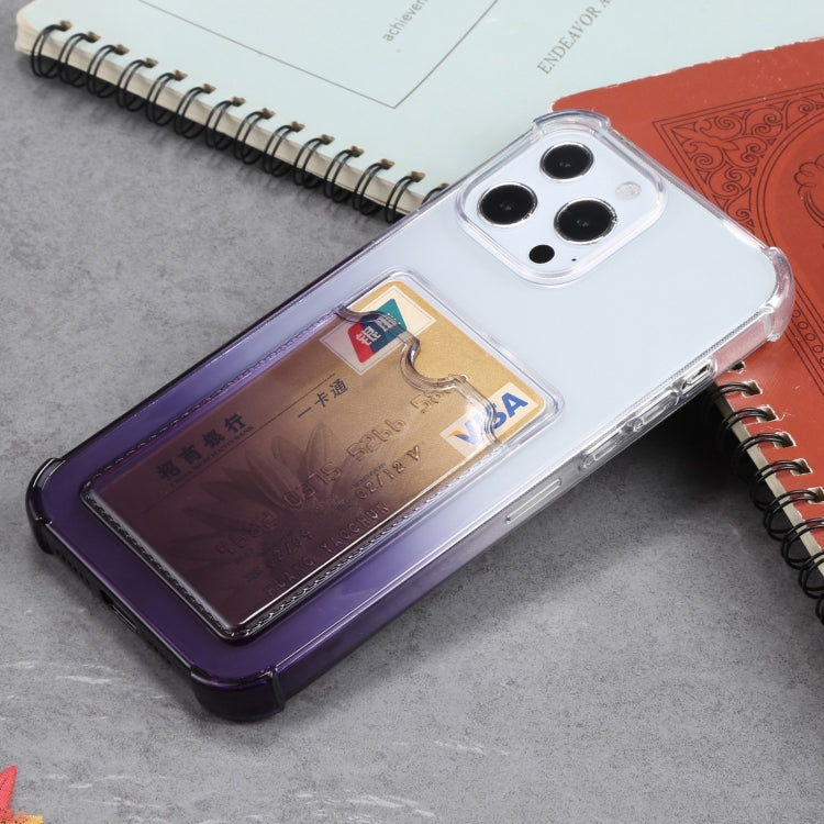 For iPhone 13 Pro Gradient Anti-fall Mobile Phone Protective Case with Card Holder