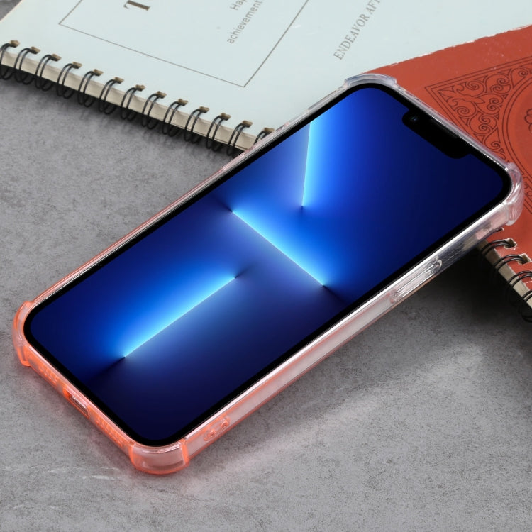 For iPhone 13 Pro Gradient Anti-fall Mobile Phone Protective Case with Card Holder