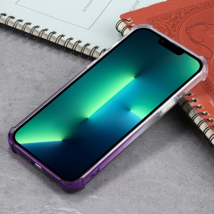 For iPhone 13 Pro Max Gradient Anti-fall Mobile Phone Protective Case with Card Holder