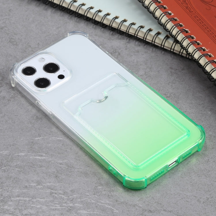 For iPhone 13 Pro Max Gradient Anti-fall Mobile Phone Protective Case with Card Holder