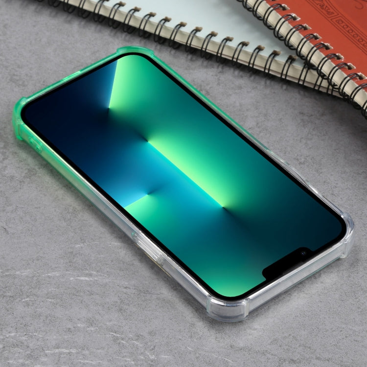 For iPhone 13 Pro Max Gradient Anti-fall Mobile Phone Protective Case with Card Holder