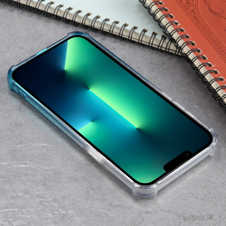 For iPhone 13 Pro Max Gradient Anti-fall Mobile Phone Protective Case with Card Holder