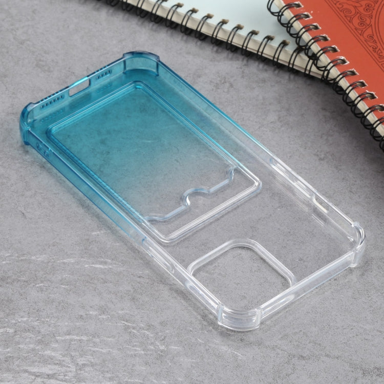For iPhone 13 Pro Max Gradient Anti-fall Mobile Phone Protective Case with Card Holder