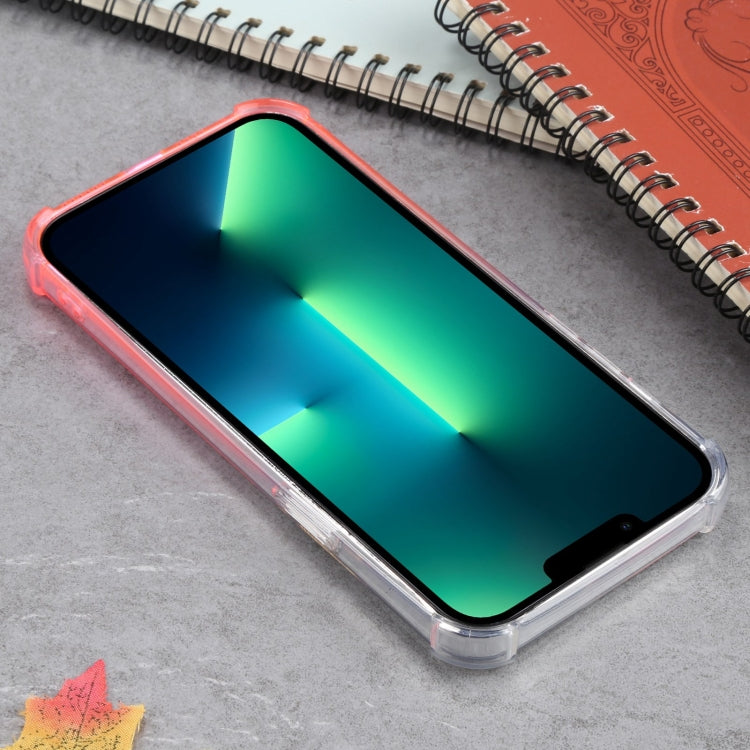 For iPhone 13 Pro Max Gradient Anti-fall Mobile Phone Protective Case with Card Holder
