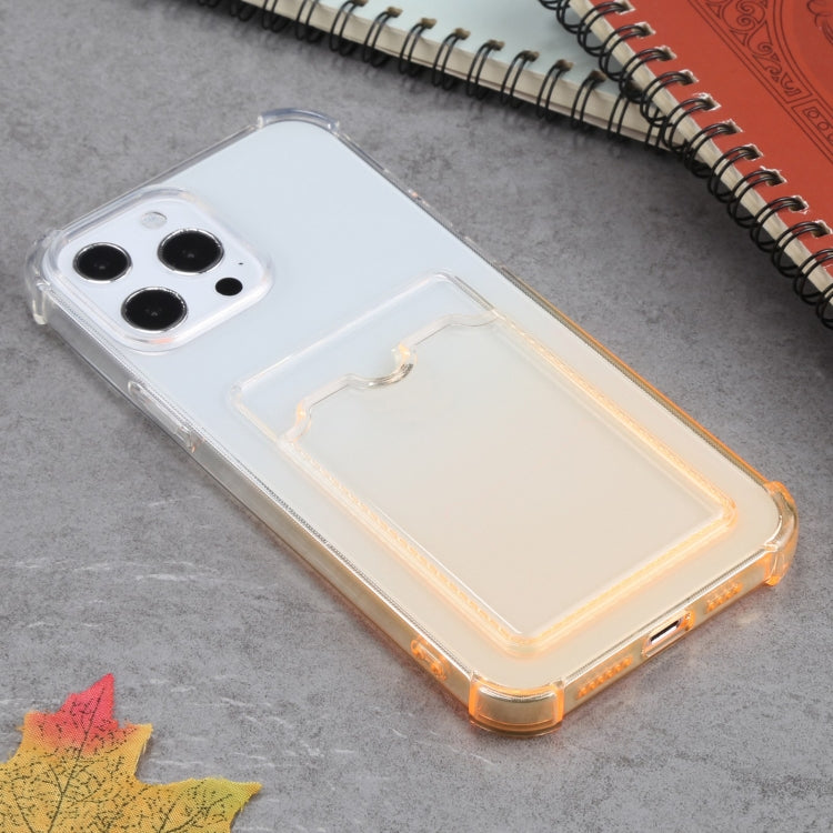 For iPhone 13 Pro Max Gradient Anti-fall Mobile Phone Protective Case with Card Holder