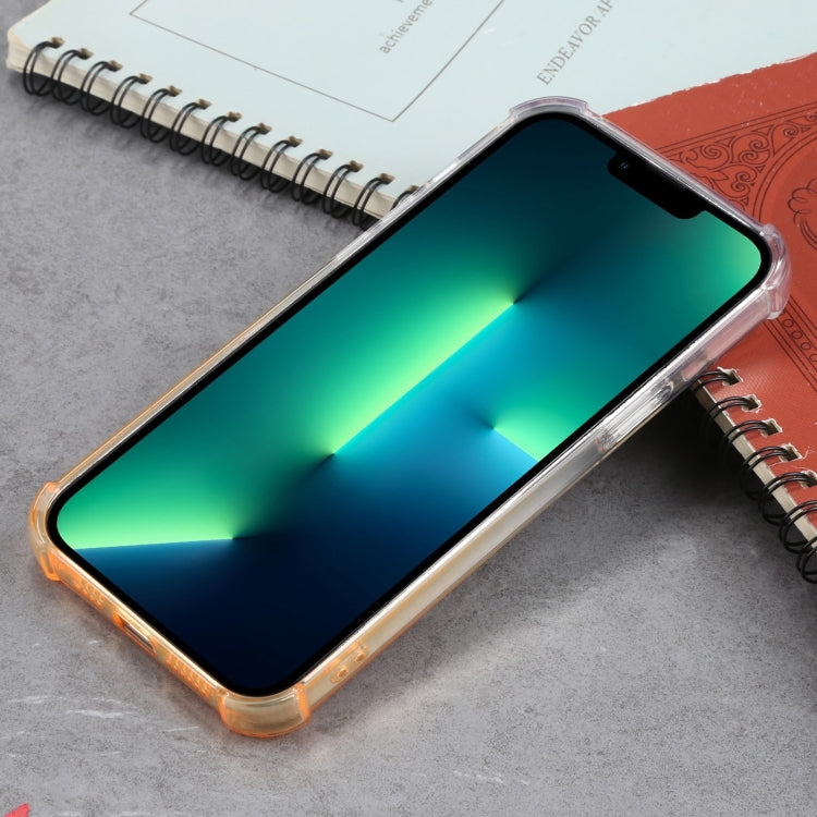 For iPhone 13 Pro Max Gradient Anti-fall Mobile Phone Protective Case with Card Holder