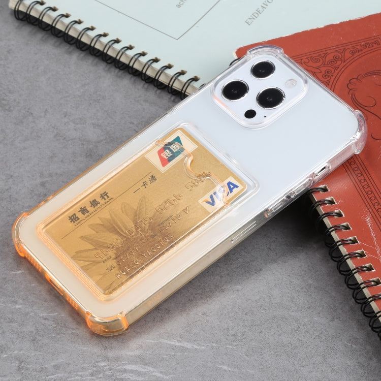 For iPhone 13 Pro Max Gradient Anti-fall Mobile Phone Protective Case with Card Holder