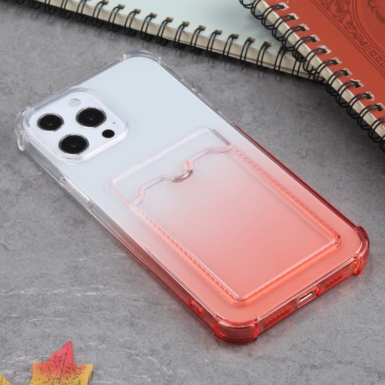 For iPhone 13 Pro Max Gradient Anti-fall Mobile Phone Protective Case with Card Holder
