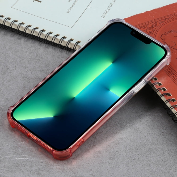 For iPhone 13 Pro Max Gradient Anti-fall Mobile Phone Protective Case with Card Holder