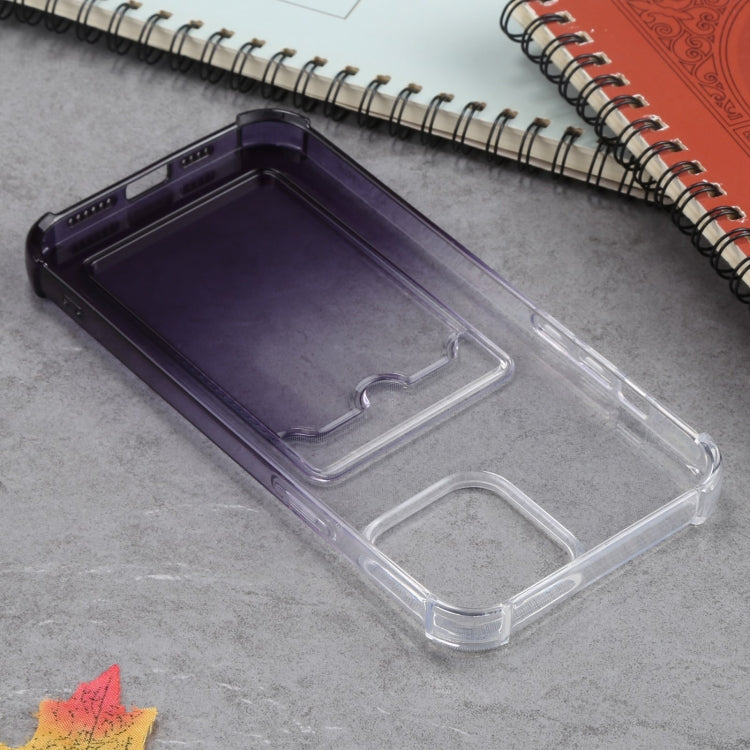 For iPhone 13 Pro Max Gradient Anti-fall Mobile Phone Protective Case with Card Holder