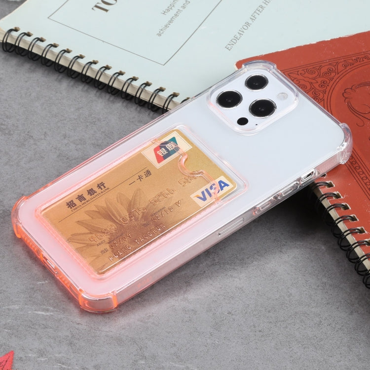 For iPhone 13 Pro Max Gradient Anti-fall Mobile Phone Protective Case with Card Holder