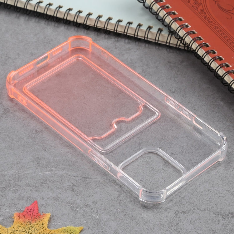 For iPhone 13 Pro Max Gradient Anti-fall Mobile Phone Protective Case with Card Holder