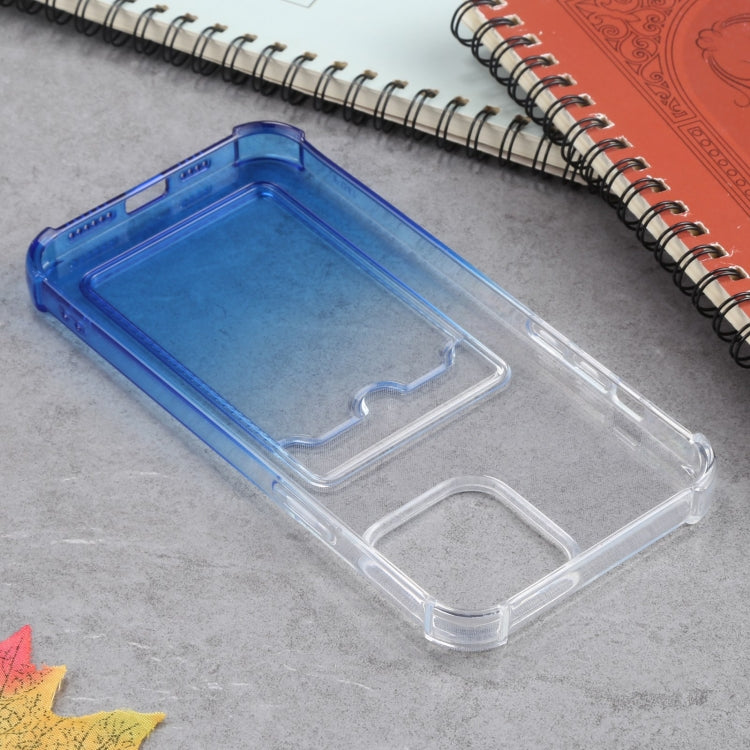 For iPhone 13 Pro Max Gradient Anti-fall Mobile Phone Protective Case with Card Holder