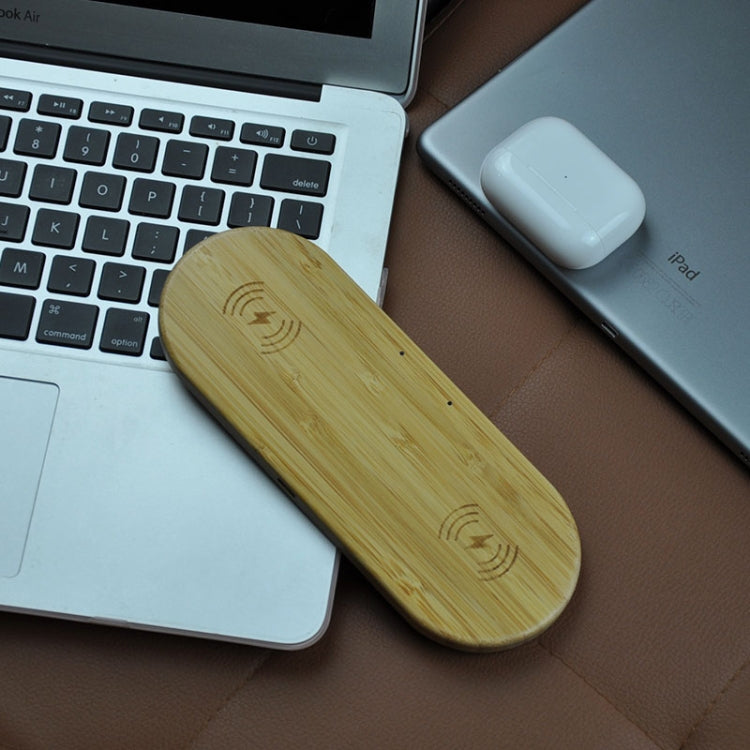 2 In 1 Multi-function Wood Wireless Charging Wireless Charger for iPhone & iWatch & AirPods