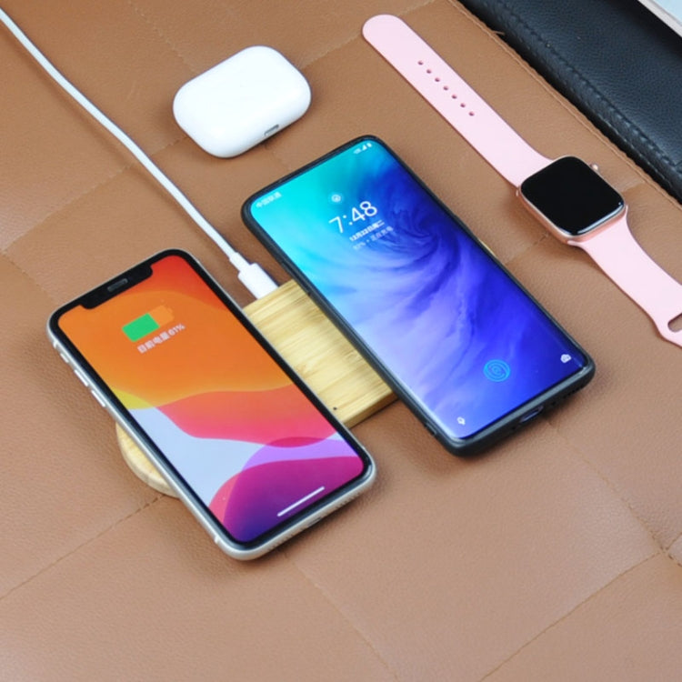 2 In 1 Multi-function Wood Wireless Charging Wireless Charger for iPhone & iWatch & AirPods