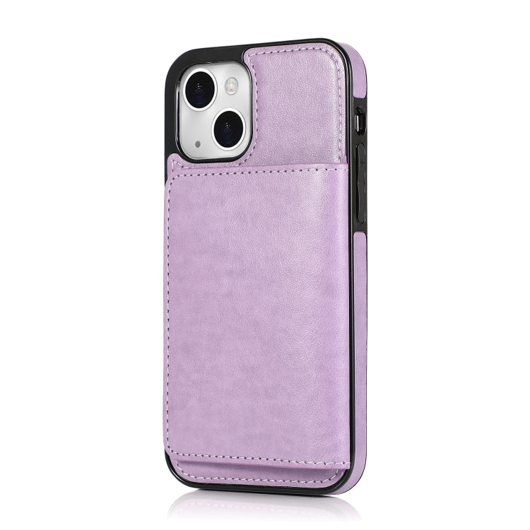 For iPhone 13 mini Shockproof PU + TPU Protective Case with Card Slots & Holder