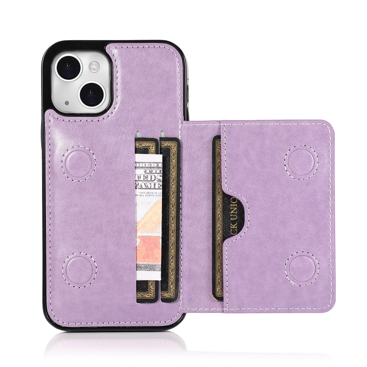 For iPhone 13 mini Shockproof PU + TPU Protective Case with Card Slots & Holder