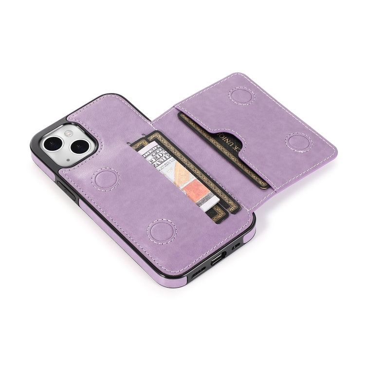 For iPhone 13 mini Shockproof PU + TPU Protective Case with Card Slots & Holder