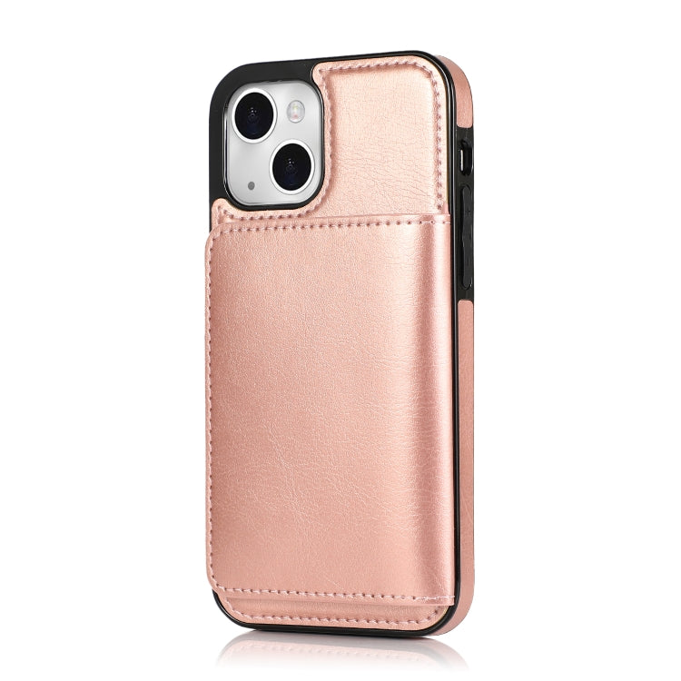 For iPhone 13 mini Shockproof PU + TPU Protective Case with Card Slots & Holder