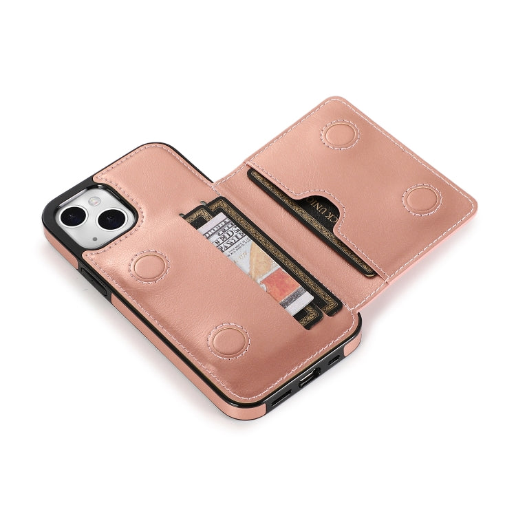 For iPhone 13 mini Shockproof PU + TPU Protective Case with Card Slots & Holder