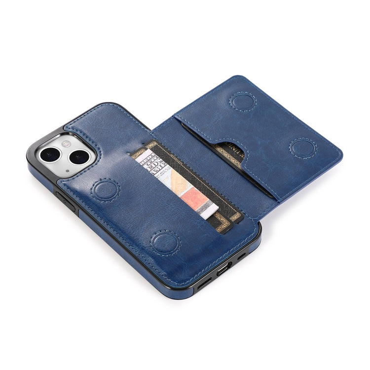 For iPhone 13 mini Shockproof PU + TPU Protective Case with Card Slots & Holder