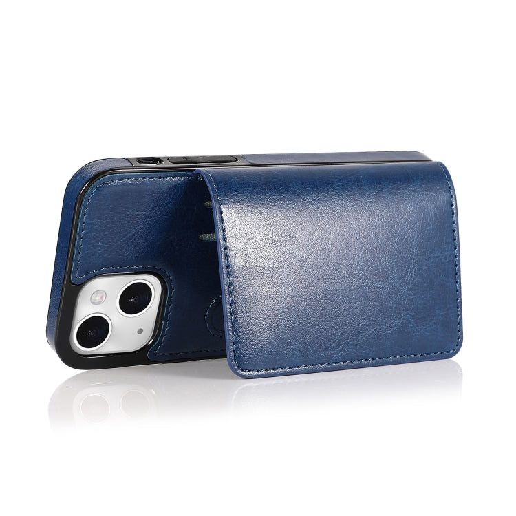For iPhone 13 mini Shockproof PU + TPU Protective Case with Card Slots & Holder