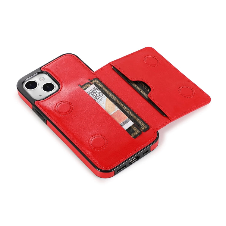 For iPhone 13 mini Shockproof PU + TPU Protective Case with Card Slots & Holder