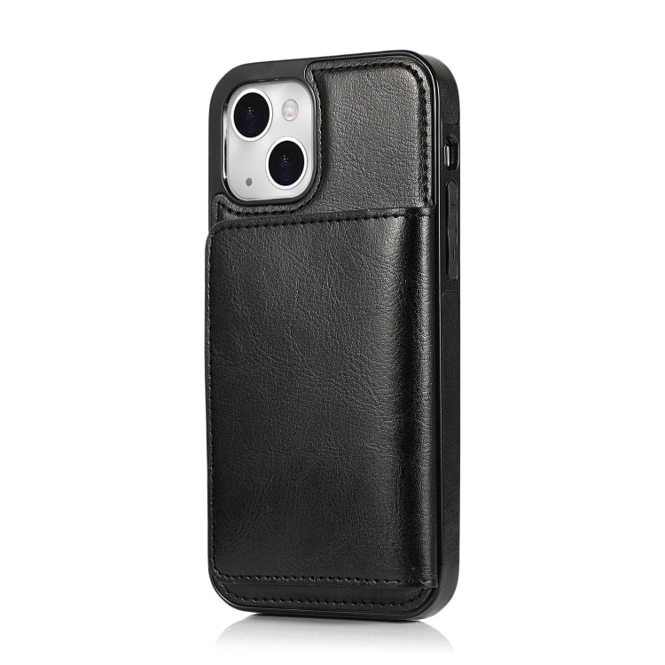 For iPhone 13 Shockproof PU + TPU Protective Case with Card Slots & Holder