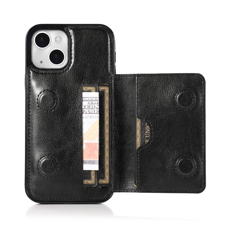 For iPhone 13 Shockproof PU + TPU Protective Case with Card Slots & Holder
