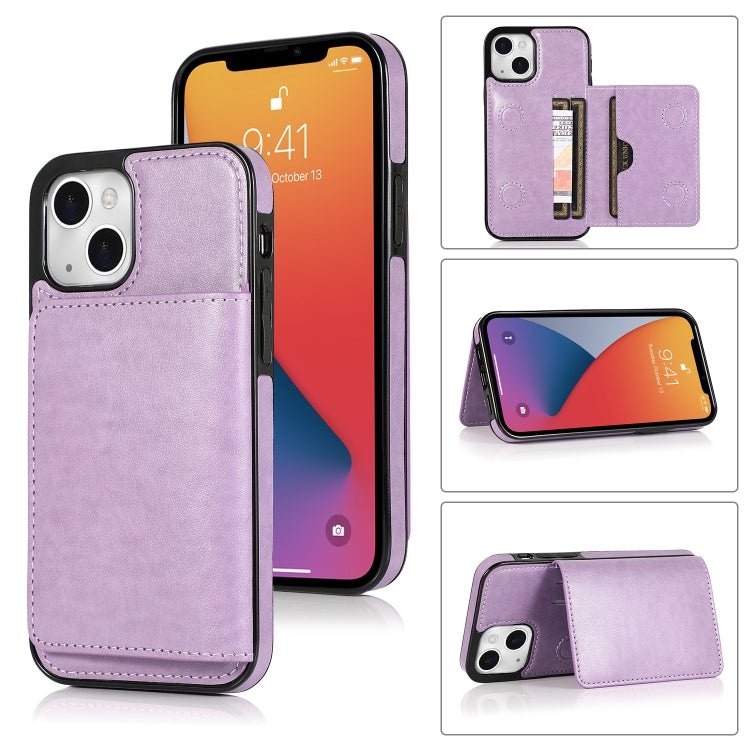 For iPhone 13 Shockproof PU + TPU Protective Case with Card Slots & Holder