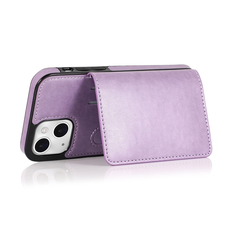 For iPhone 13 Shockproof PU + TPU Protective Case with Card Slots & Holder
