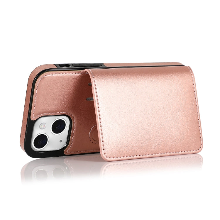 For iPhone 13 Shockproof PU + TPU Protective Case with Card Slots & Holder
