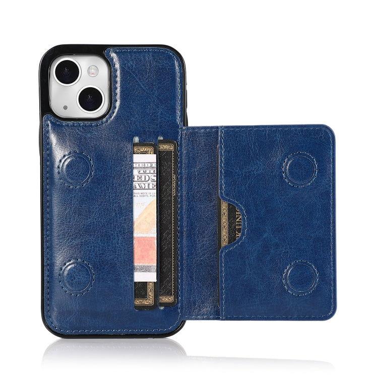 For iPhone 13 Shockproof PU + TPU Protective Case with Card Slots & Holder