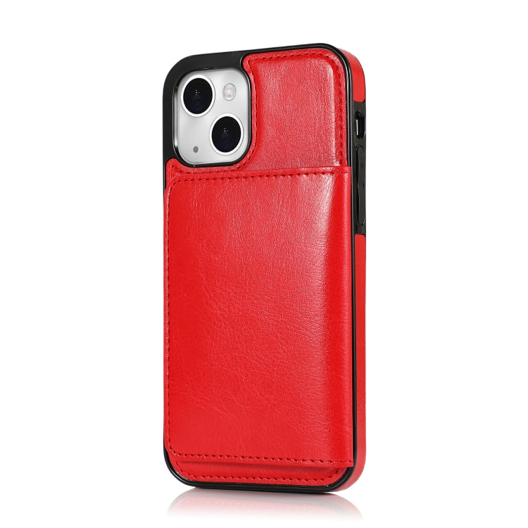For iPhone 13 Shockproof PU + TPU Protective Case with Card Slots & Holder