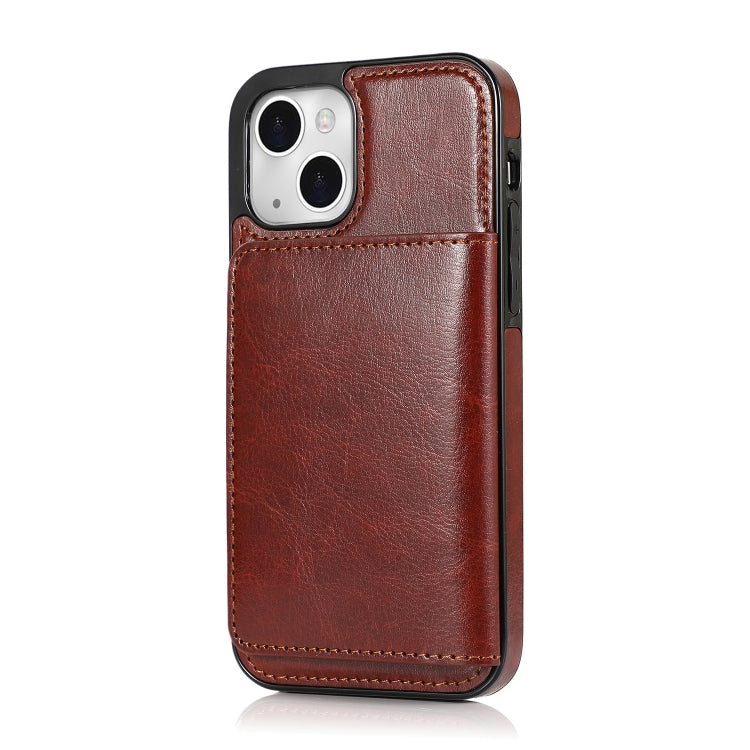 For iPhone 13 Shockproof PU + TPU Protective Case with Card Slots & Holder