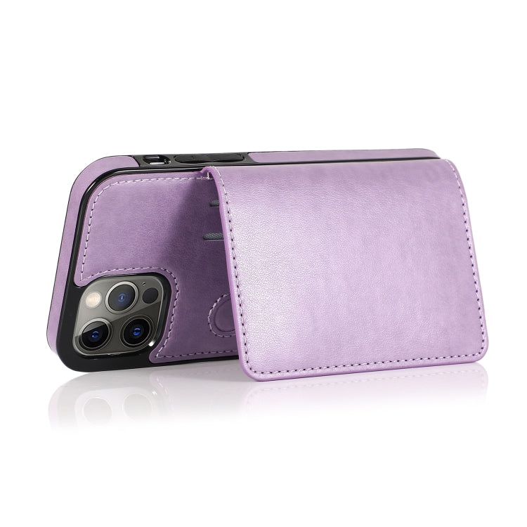 For iPhone 13 Pro Shockproof PU + TPU Protective Case with Card Slots & Holder